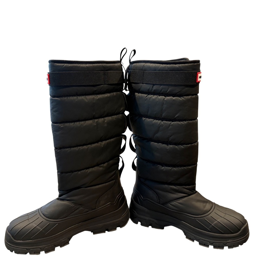 Hunter Intrepid Tall Snow Boots Black Quilted Insulated Winter Boots Womens 7 - Picture 2 of 6
